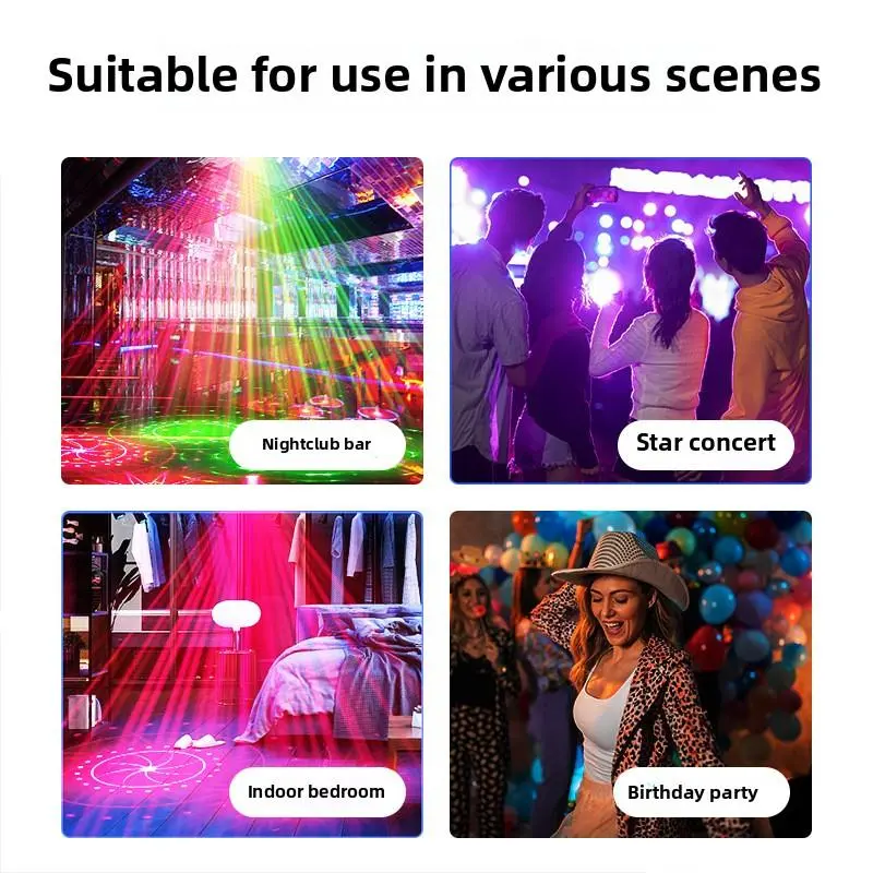 1pc LED Laser Light - Red & Green Cylindrical Design for KTV Bars & Private Rooms - Remote Control - Gift for Home Audio & Video Enthusiasts - Christmas & Halloween Atmosphere - Ocean Projector Disco Ball