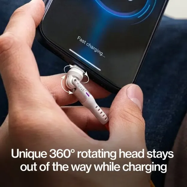 ⚡ STATIK 360 Pro – 5-in-1 Magnetic Charging Cable 🔌 | 100W Fast Charge ⚡ & 480Mbps Data 💨 | 360° Rotating 🔄, All Devices 📱💻