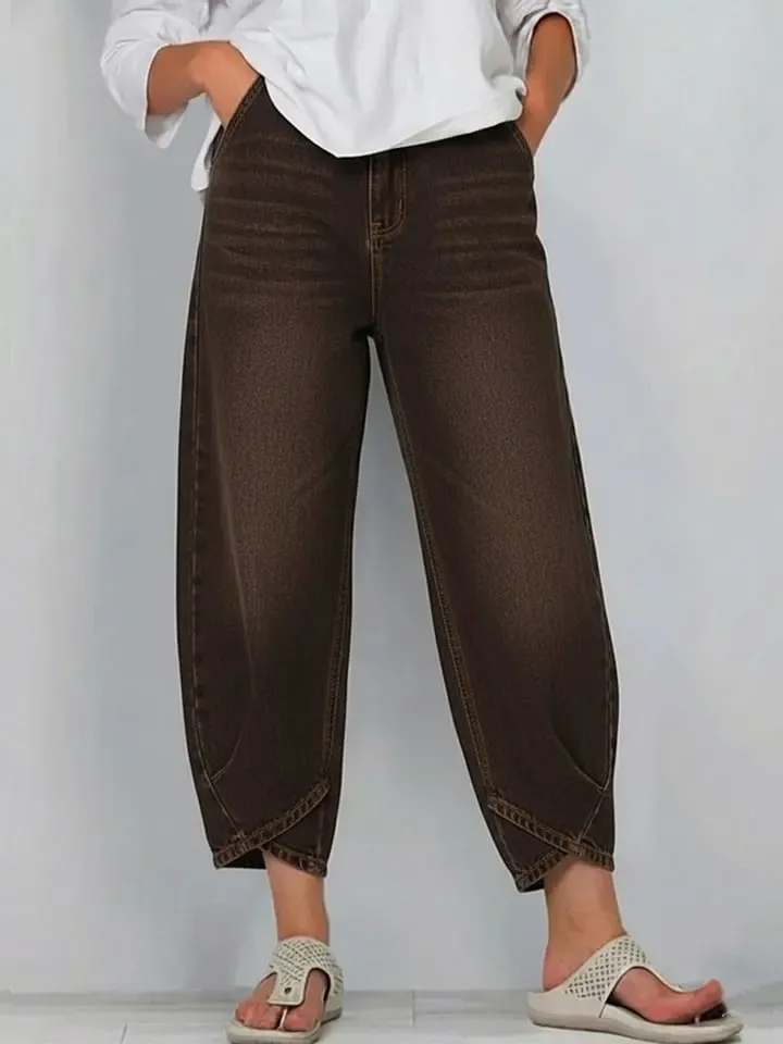 Women's Casual Simple Denim Cotton Pants