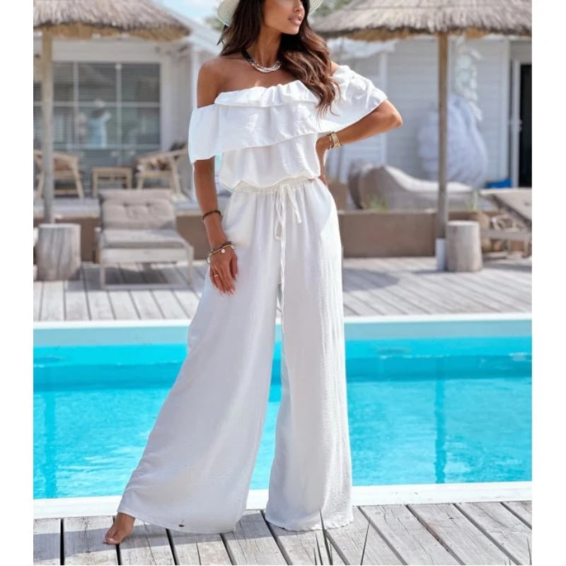 🌺Women’s Off Shoulder Ruffle Jumpsuit🍑
