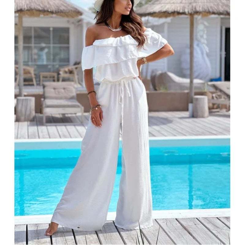 🌺Women’s Off Shoulder Ruffle Jumpsuit🍑
