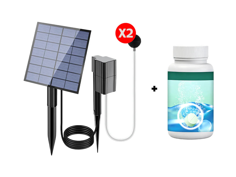 📢📢 ⏰Solar Pond Aerator with Air Pump