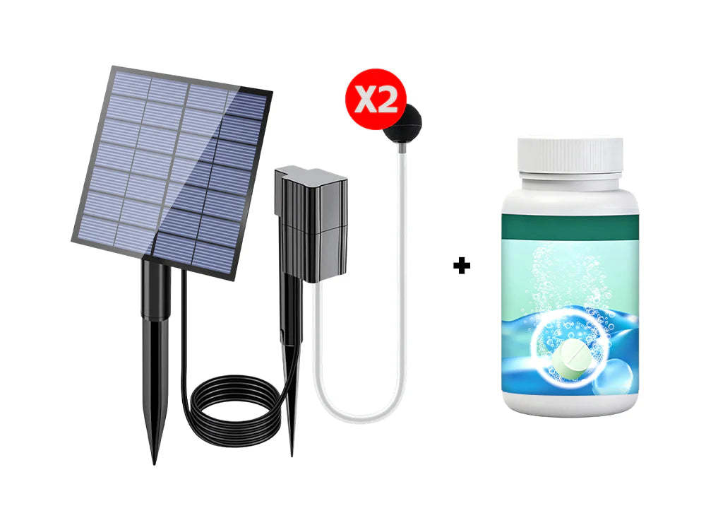 📢📢 ⏰Solar Pond Aerator with Air Pump