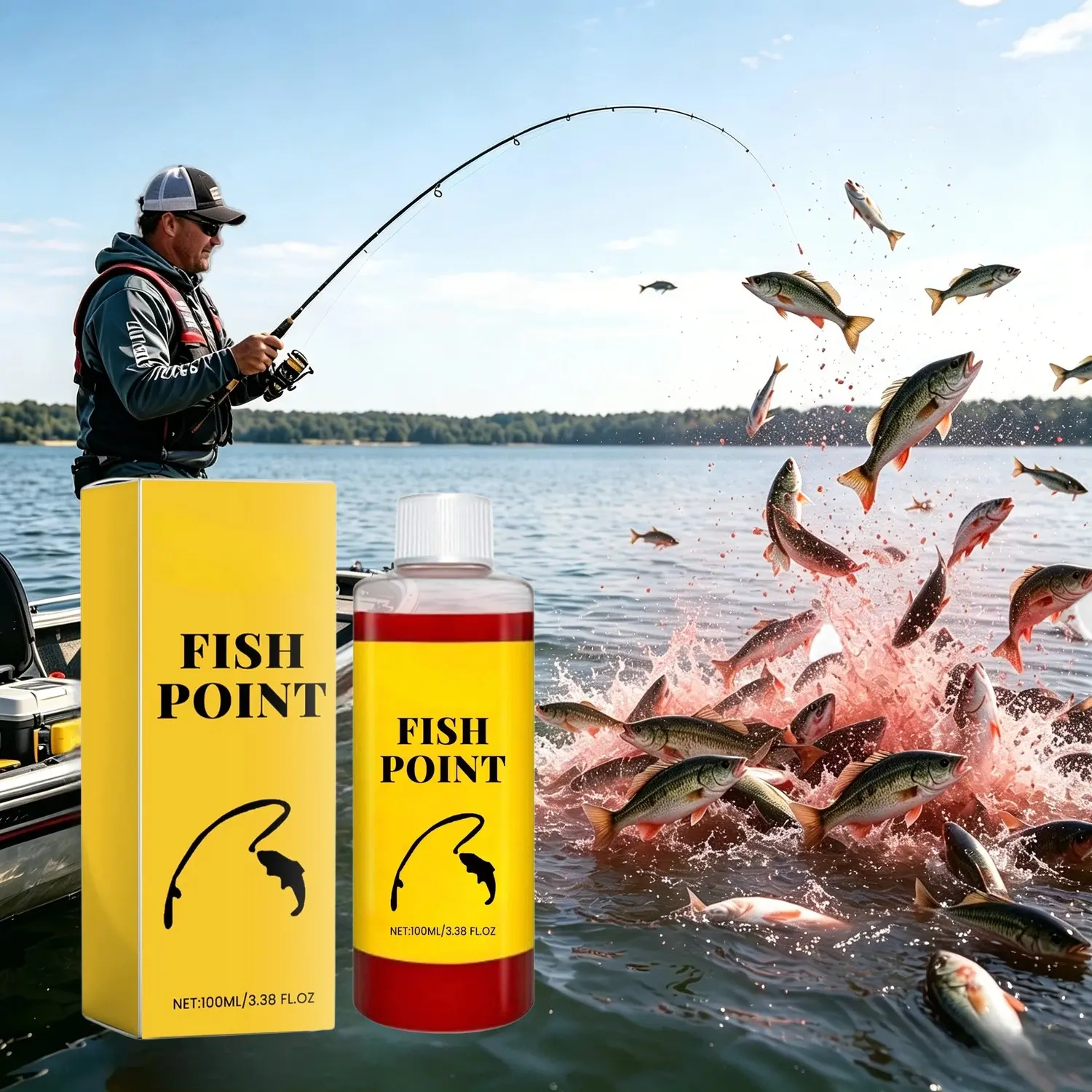 Concentrated Fish Attractant Liquid &ndash; Fast-Acting Red Worm Bait Additive for Freshwater Fishing, Enhances Scent & Improves Bite Response (100ml)