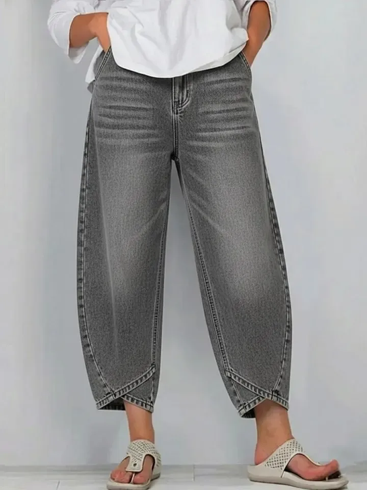 Women's Casual Simple Denim Cotton Pants