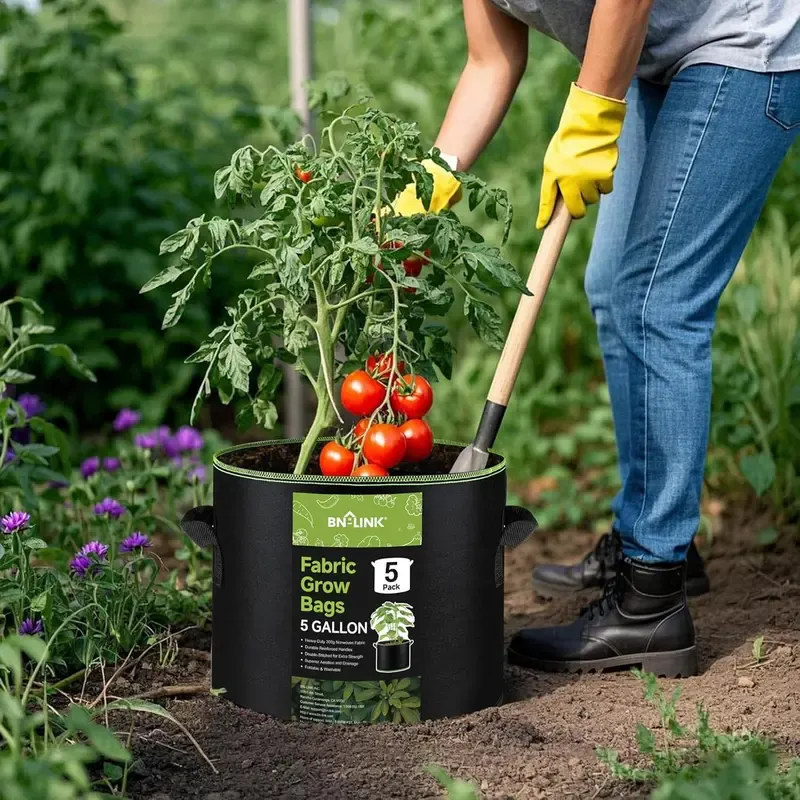 5 Gallon Grow Bags with Handles 🌱 | Heavy-Duty Breathable Fabric Pots | Thickened Nonwoven Planters for Vegetables, Flowers & Fruits
