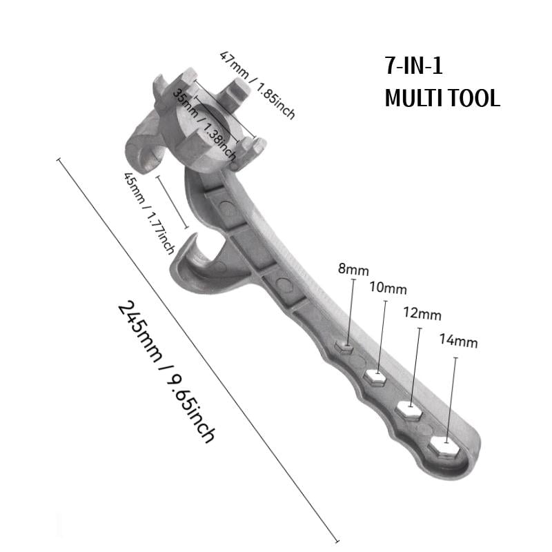 7-in-1 Aluminum Bung Wrench - Heavy Duty Drum & Bucket Opener for 5&ndash;55 Gallon Barrels, Non-Sparking Multi-Size Cap Removal Tool