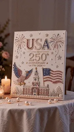 🇺🇸 USA 250th Anniversary DIY Pearl Painting Kit ✨❤️‍🔥