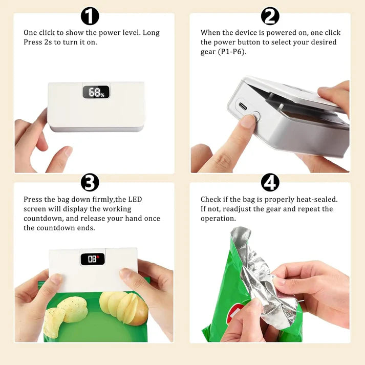 ⚡Rechargeable 2-in-1 Mini Bag Sealer with Cutter