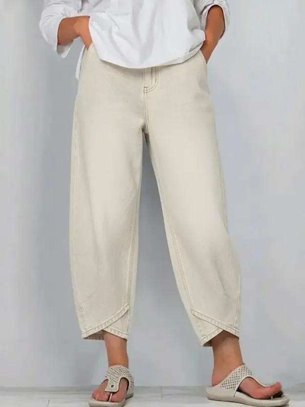 Women's Casual Simple Denim Cotton Pants