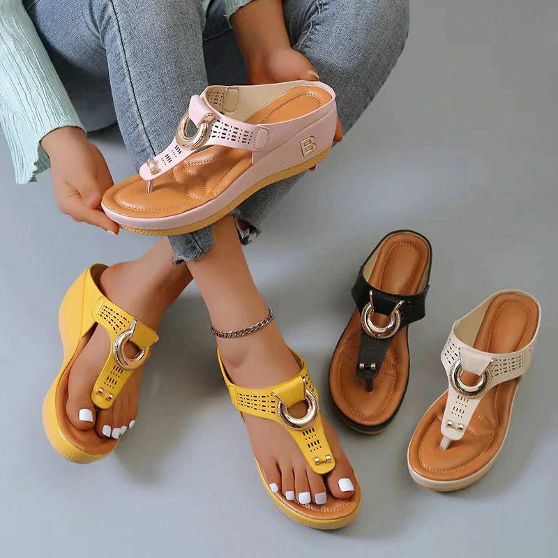 Women's Leather Wedge Slide Sandals(Buy Two Free Shipping)