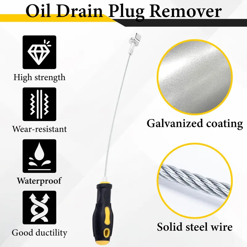 Magnetic Oil Drain Plug Remover Tool – 14 Inch Flexible Tool for Easy & Safe No-Under-Car Oil Changes