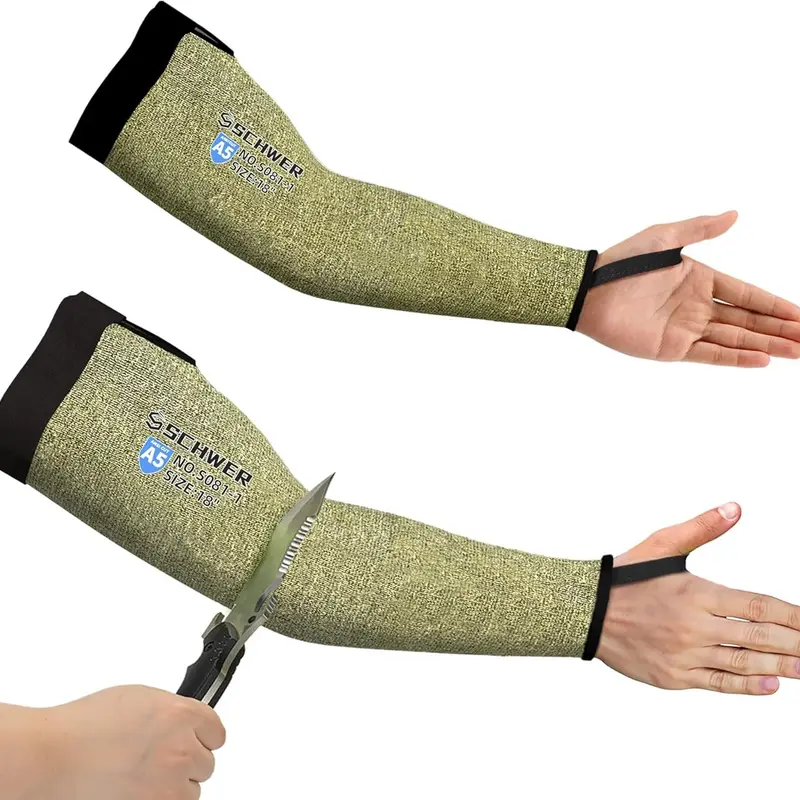 ANSI A5 Cut & Flame Resistant Schwer CORE S081 Arm Sleeves 🛡️🔥 Thumbhole Comfort Design, Full Arm Protection for Welding ⚒️, Kitchen 🍳 & Gardening 🌱