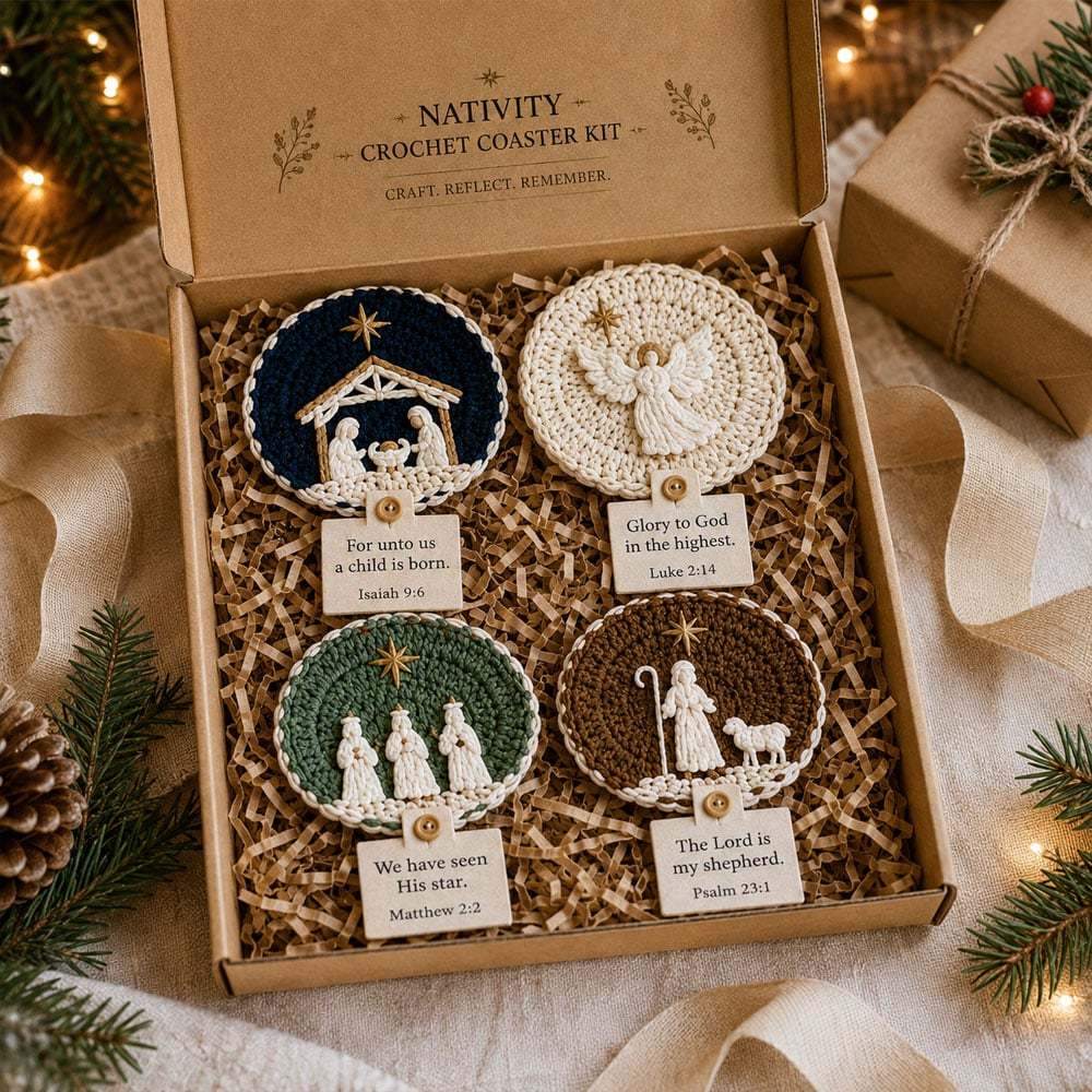 🔥HOT SALE🧶Nativity Crochet Coaster DIY Kit