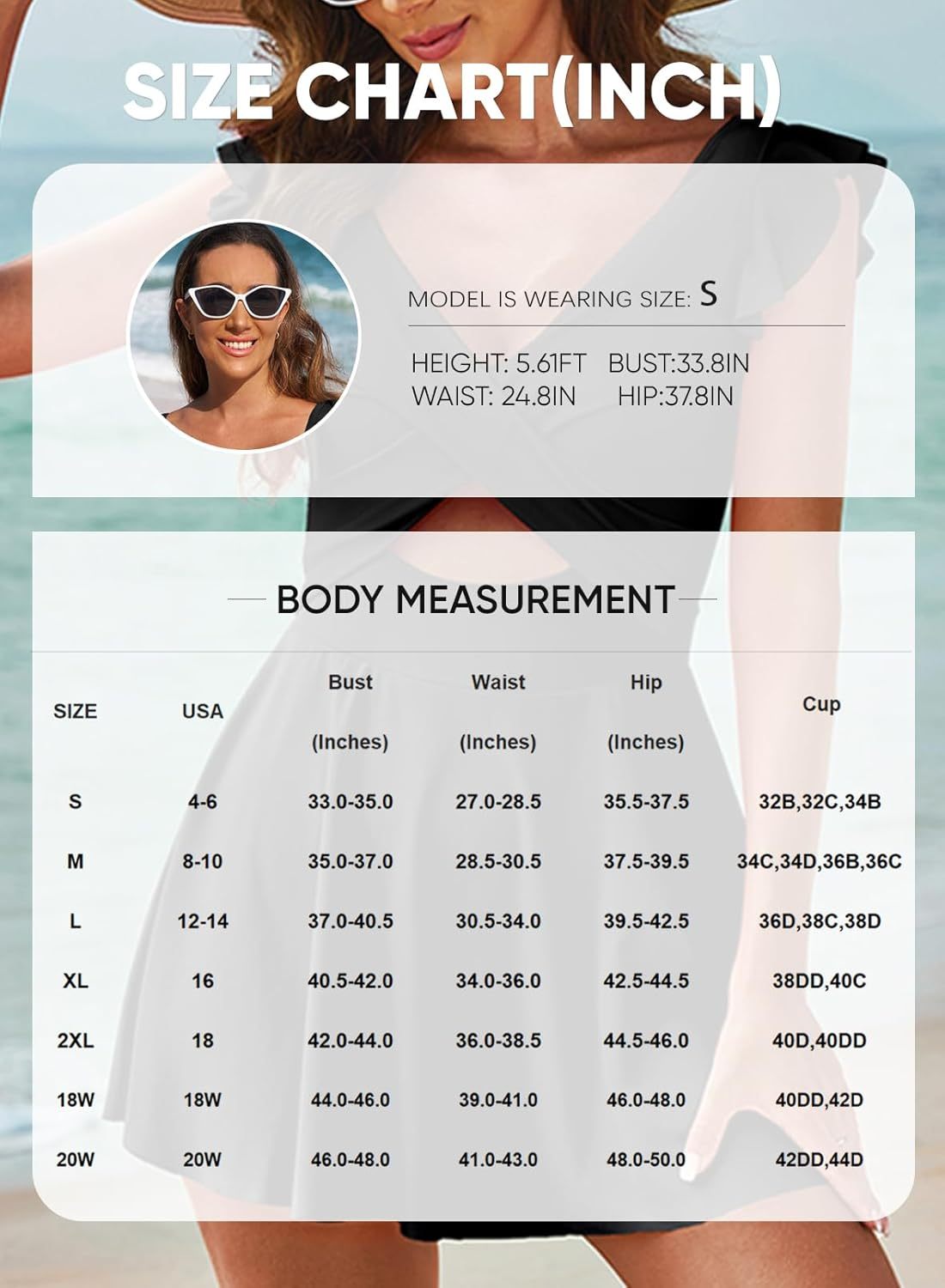 Women's One Piece Swimsuit Ruffle Cutout Swimdress Tummy Control V Neck Wrap Swimwear