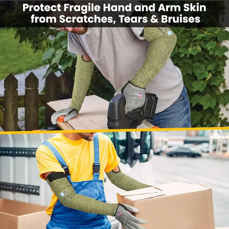 ANSI A5 Cut & Flame Resistant Schwer CORE S081 Arm Sleeves 🛡️🔥 Thumbhole Comfort Design, Full Arm Protection for Welding ⚒️, Kitchen 🍳 & Gardening 🌱