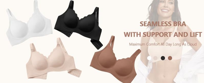 Product Introduction of OEAK Women Seamless Bras No Underwire Scalloped Push Up Bras Soft Wireless Comfort Bralettes Full Coverage Everyday Bra Womenswear Adjustable 7