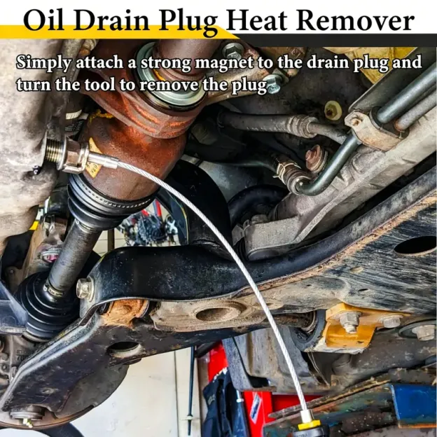Magnetic Oil Drain Plug Remover Tool – 14 Inch Flexible Tool for Easy & Safe No-Under-Car Oil Changes