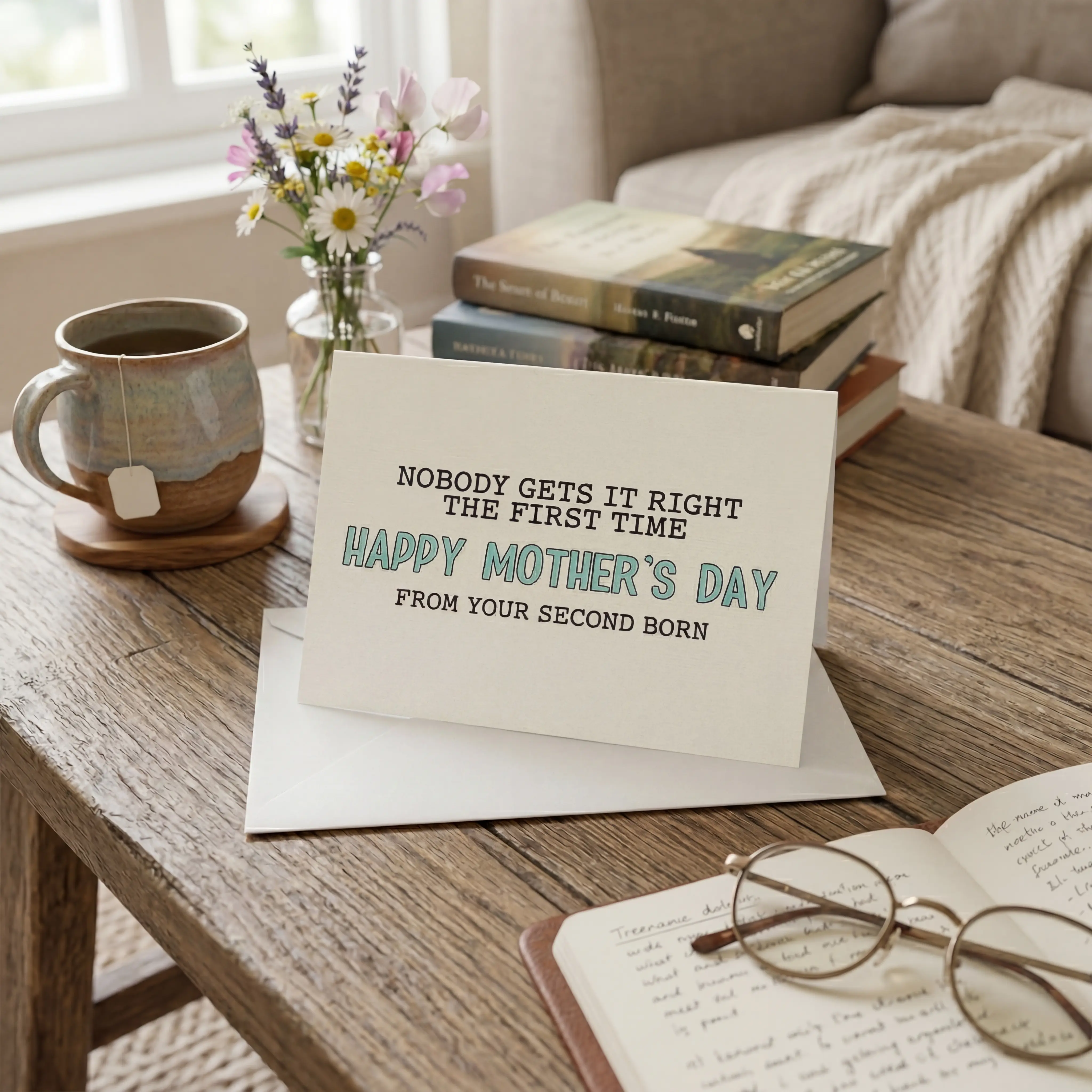 Funny Mother's Day Card From Second Born | Card For Mom | Nobody gets it right the first time | from daughter | From son | Mother's day gift