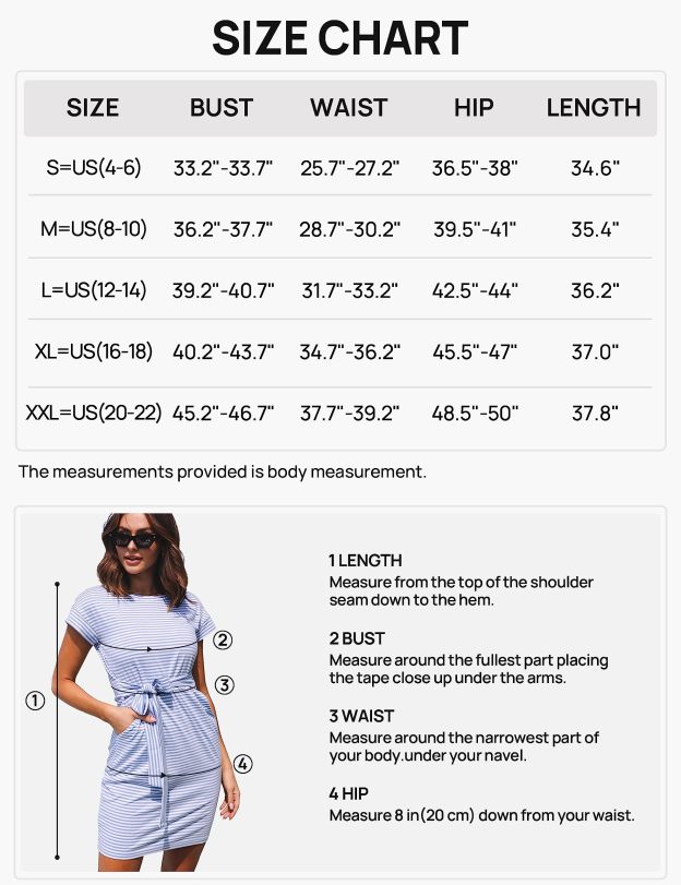 Summer Striped Short Sleeve T Shirt Dress