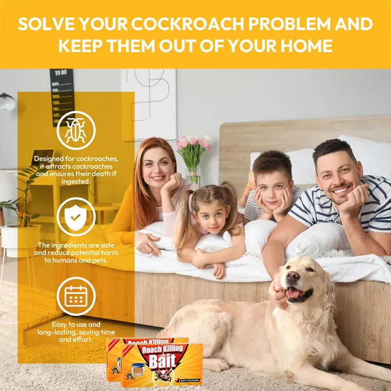 🪳 Roach Killer Gel & Bait Stations – Indoor Trap for German, American & Major Cockroaches