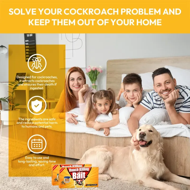 🪳 Roach Killer Gel & Bait Stations – Indoor Trap for German, American & Major Cockroaches