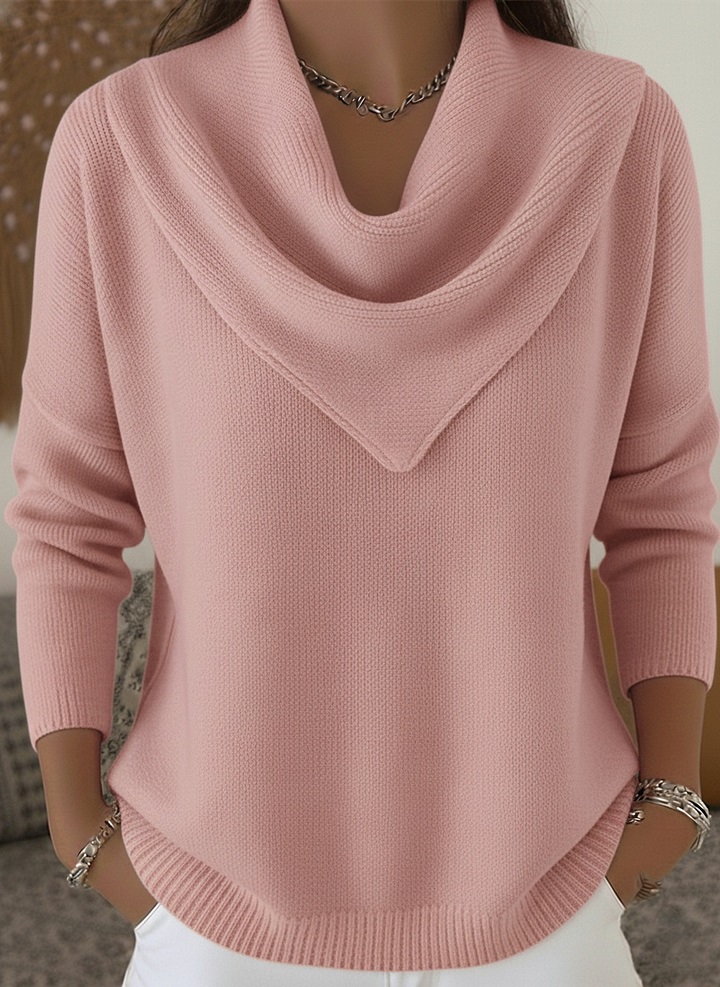 CLEARANCE SALE🔥 Elegant Retro Soft Triangle Neck Solid Color Sweater Top