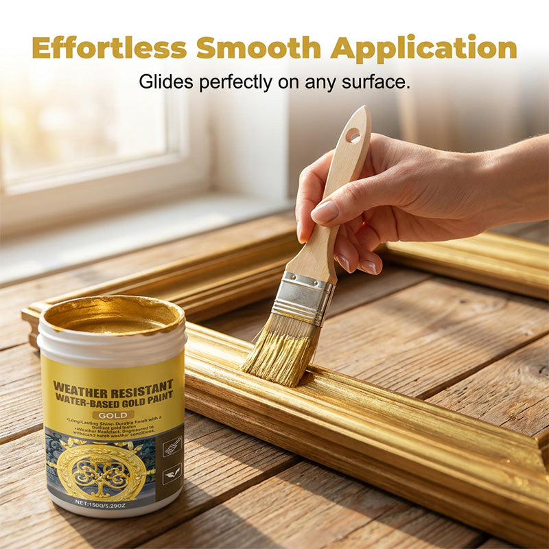 Effortless smooth application gold paint