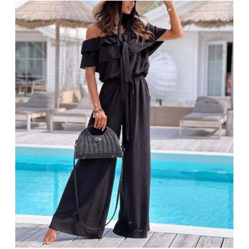 🌺Women’s Off Shoulder Ruffle Jumpsuit🍑
