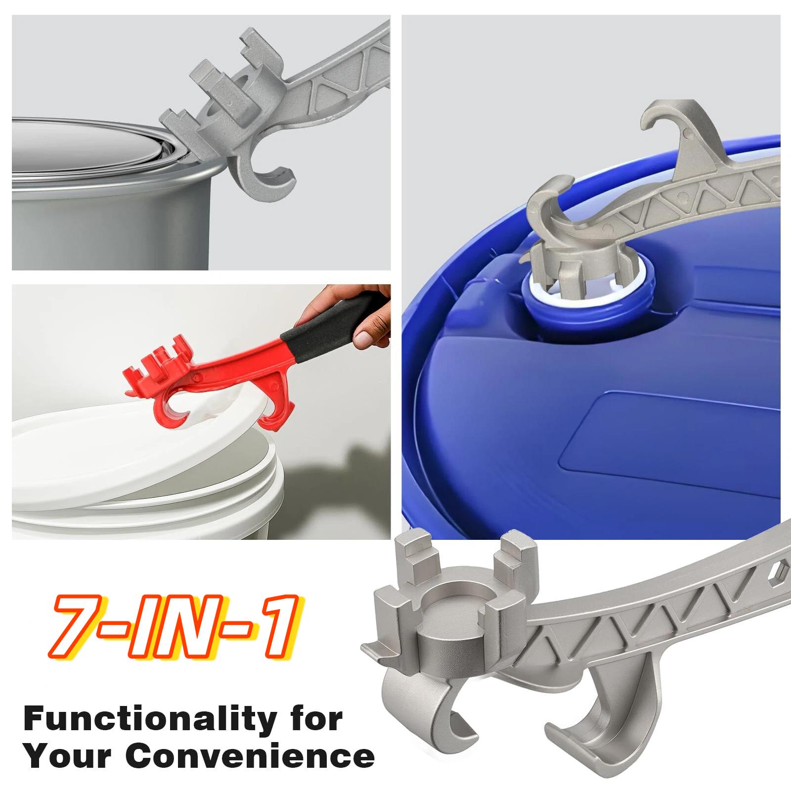 7-in-1 Aluminum Bung Wrench - Heavy Duty Drum & Bucket Opener for 5&ndash;55 Gallon Barrels, Non-Sparking Multi-Size Cap Removal Tool