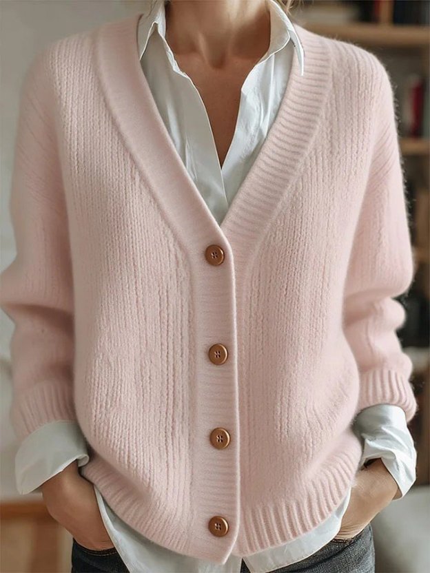 Women Plain Vintage Winter Cardigan