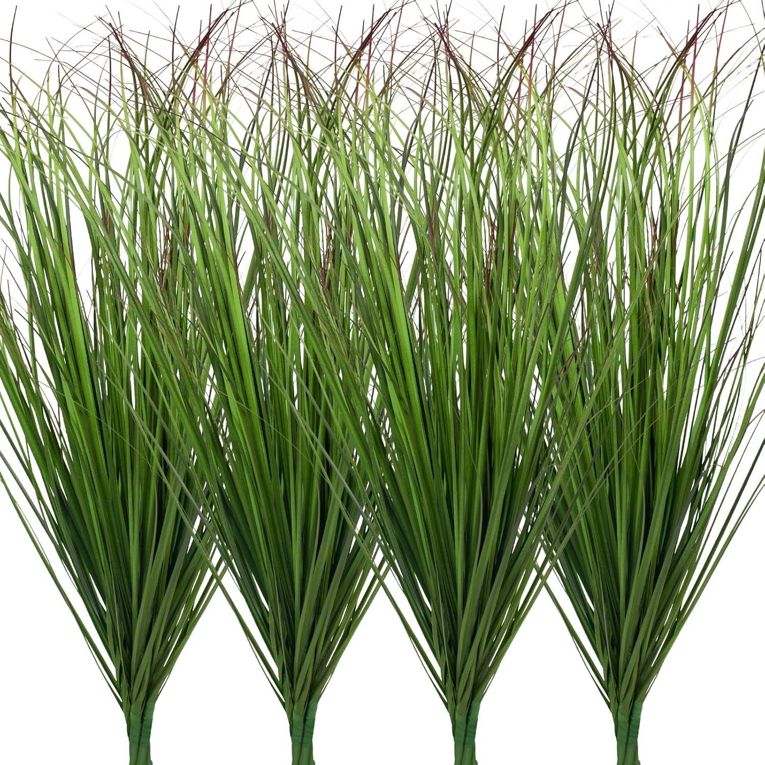Artificial Wheat Grass Shrub Plants, Plastic UV-Resistant Outdoor Home Decor, 12, 24 or 48 Pieces, Model Xinghao #GLOBAL PICKS