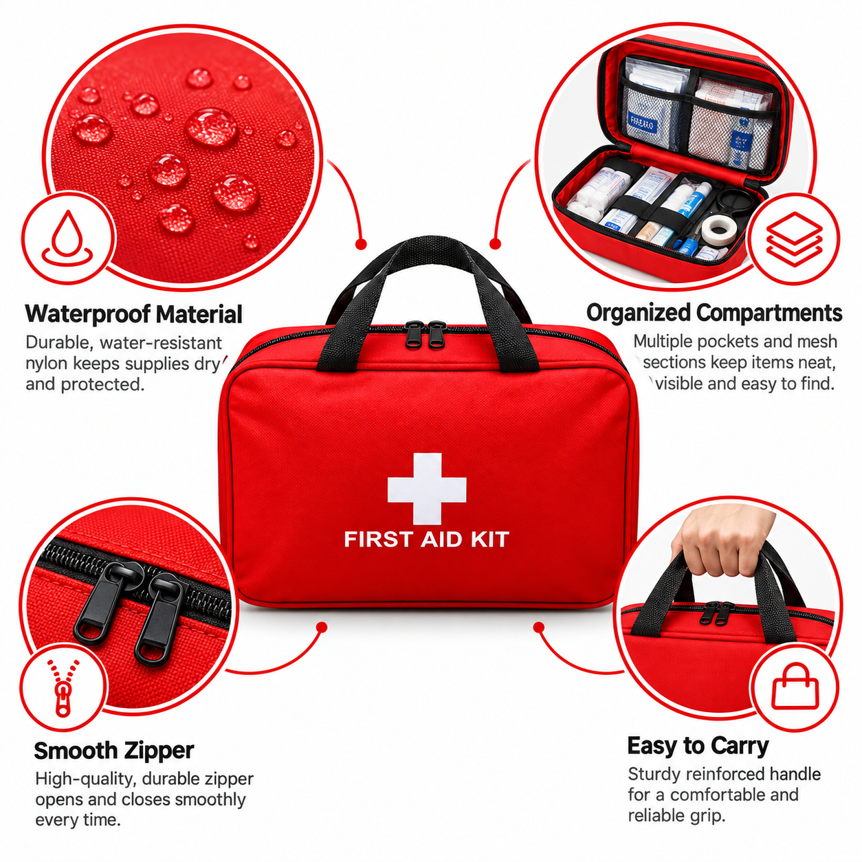 330 Piece Waterproof Emergency First Aid Kit