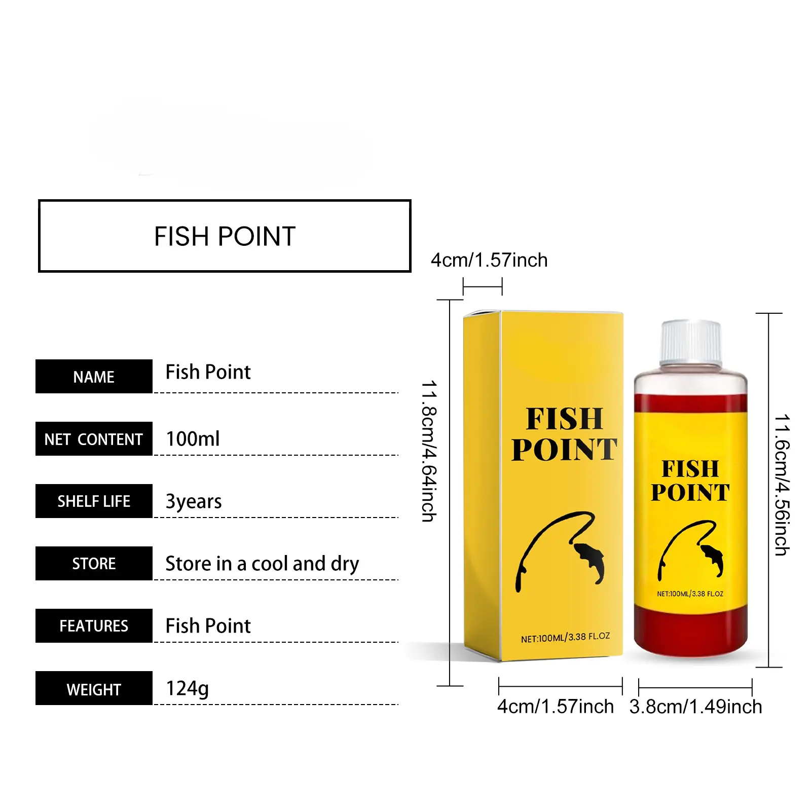 Concentrated Fish Attractant Liquid &ndash; Fast-Acting Red Worm Bait Additive for Freshwater Fishing, Enhances Scent & Improves Bite Response (100ml)
