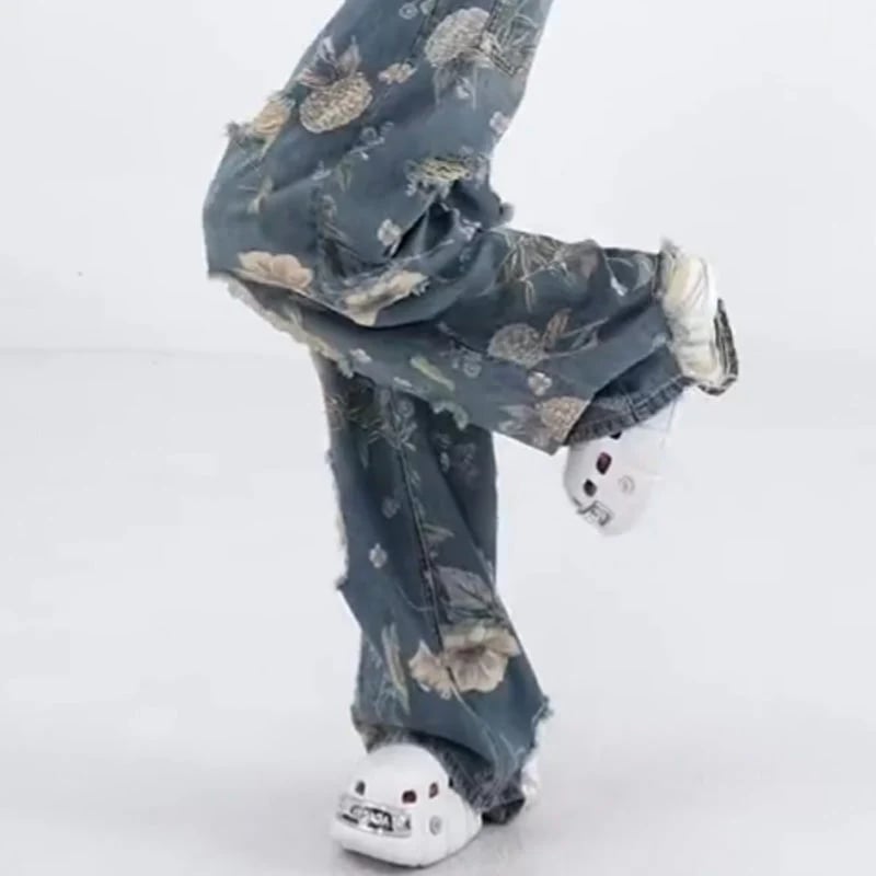 🔥2025 New Arrival🔥   Women's Loose Ripped Wide-Leg Denim Jeans