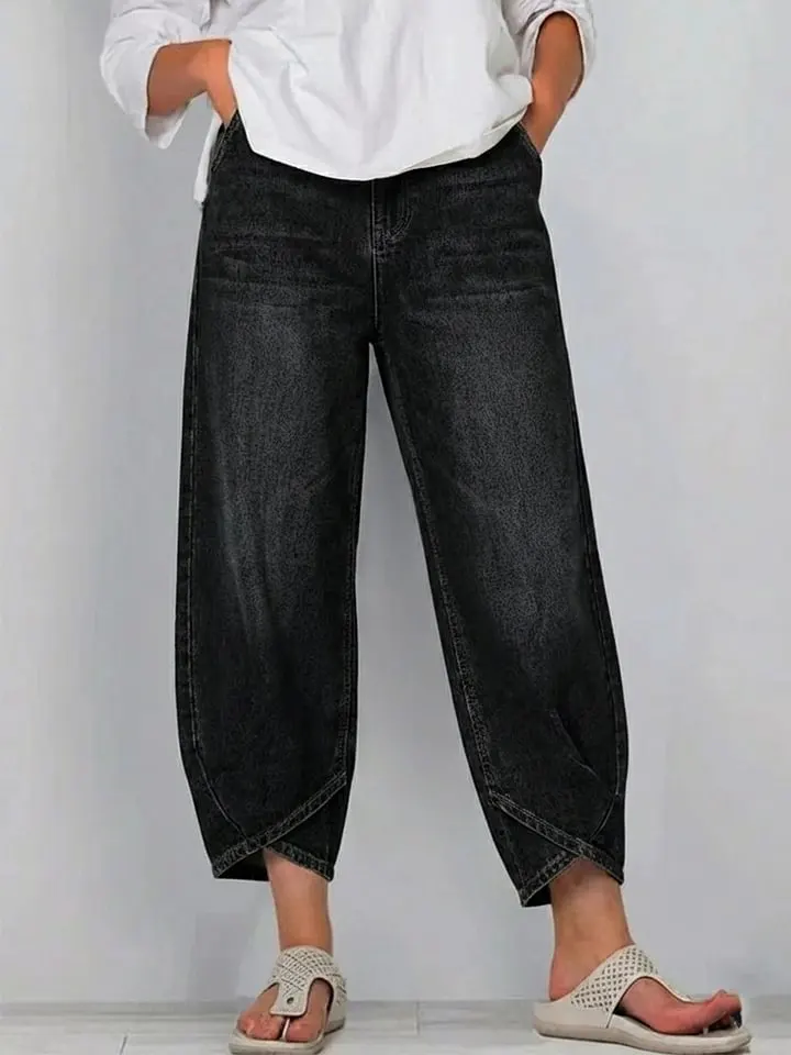 Women's Casual Simple Denim Cotton Pants
