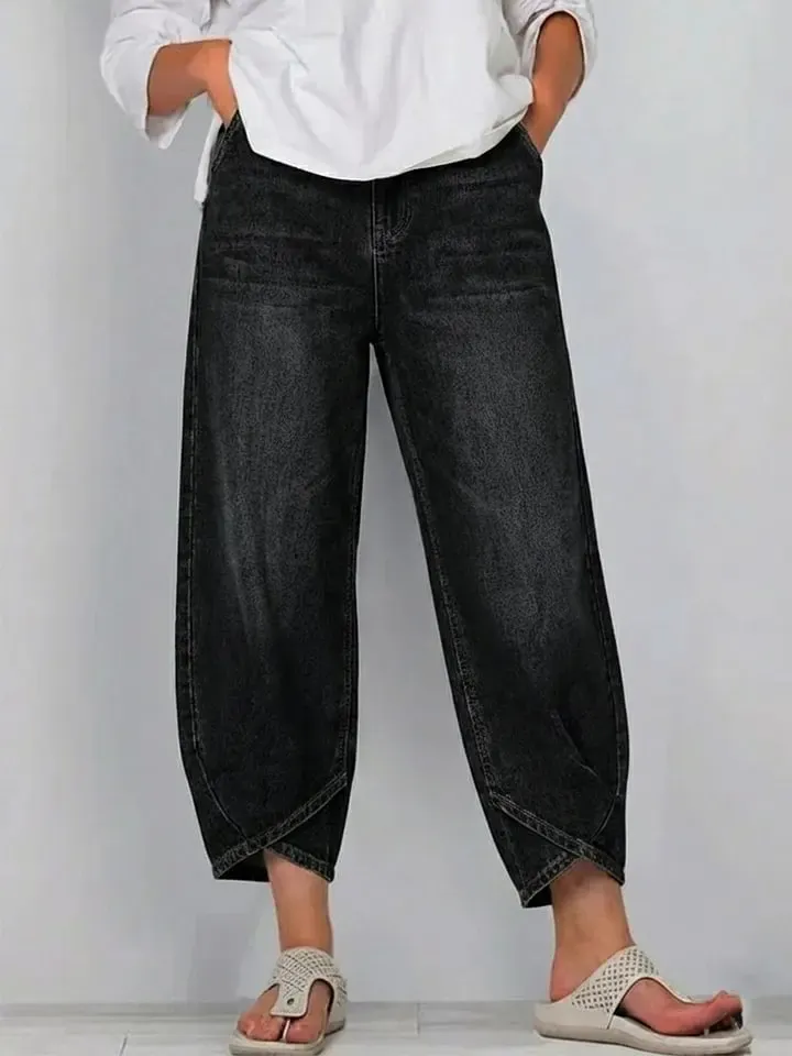 Women's Casual Simple Denim Cotton Pants