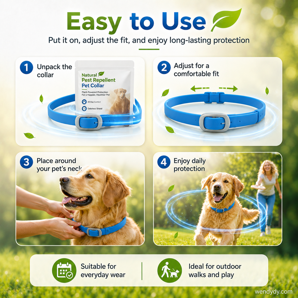 ⏰🔥LIMITED TIME 🔥50K+ SOLD! Natural Essential Oil Pet Pest Repellent Collar