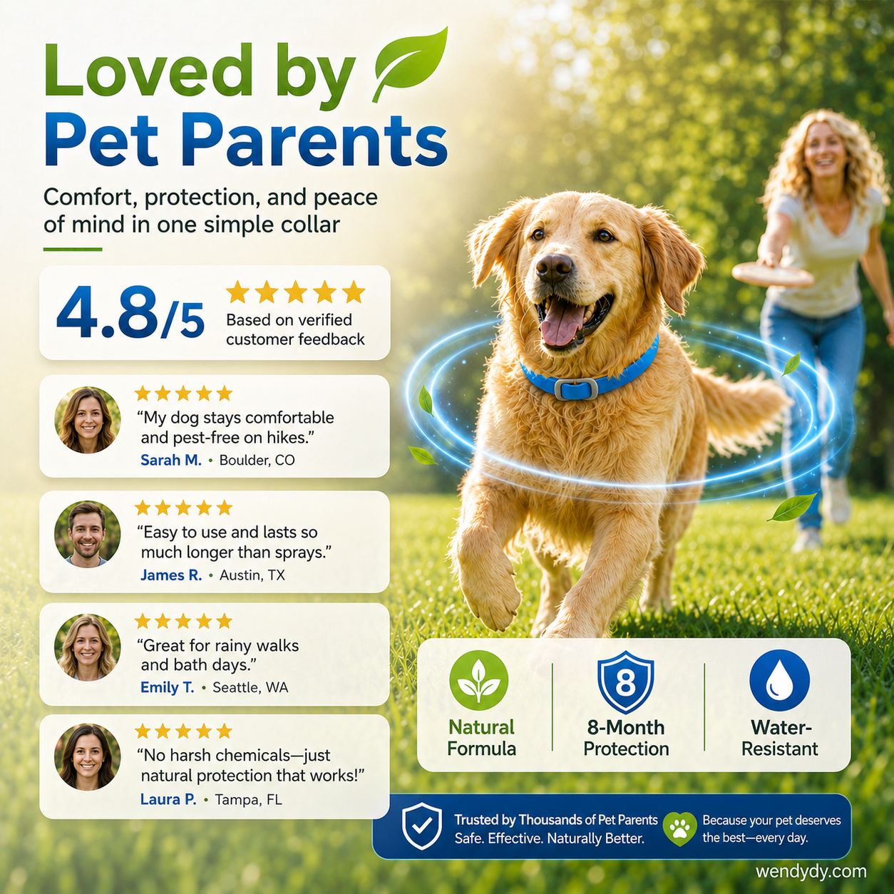 ⏰🔥LIMITED TIME 🔥50K+ SOLD! Natural Essential Oil Pet Pest Repellent Collar