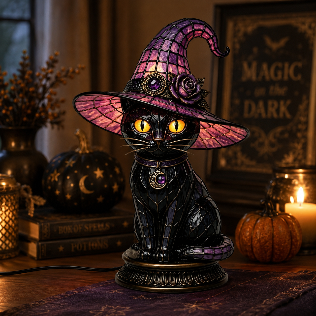Halloween Witch Hat Night Light Decor
