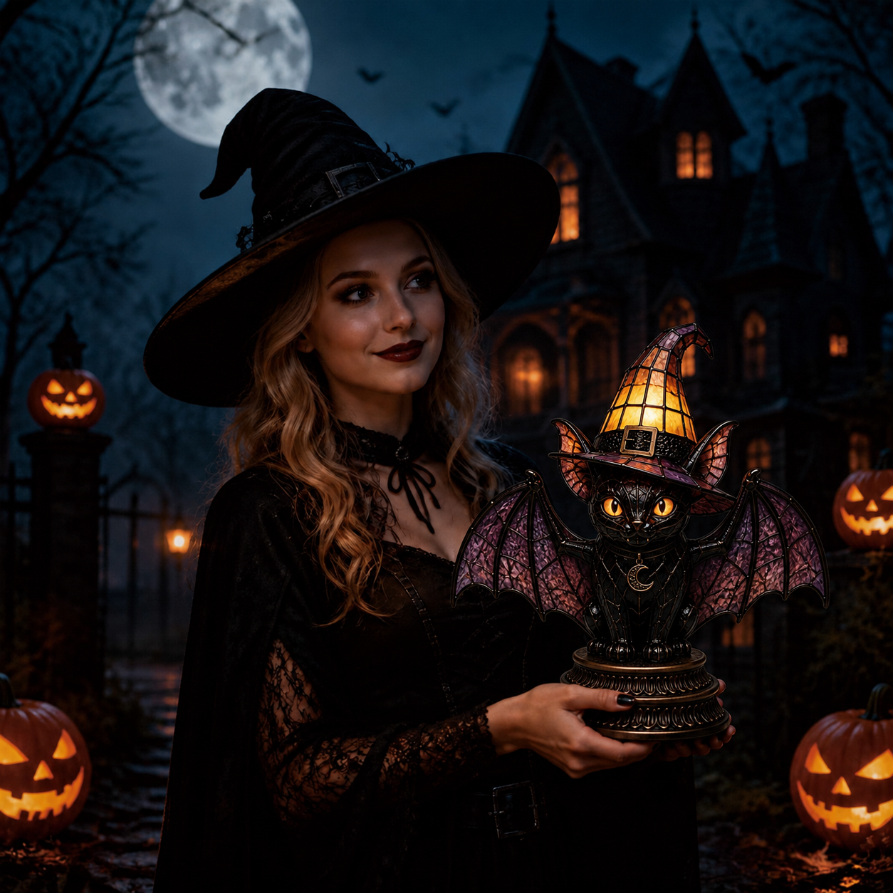 Halloween Witch Hat Night Light Decor