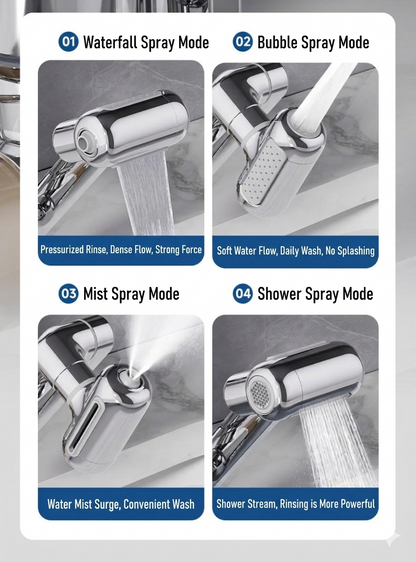🌟 GOLD 1080° Rotating Faucet Extender 🚰 – 4 Water Modes 💦, Built-In Filter 🧼 & Upward Facial Mist 🌸 for Ultimate Convenience