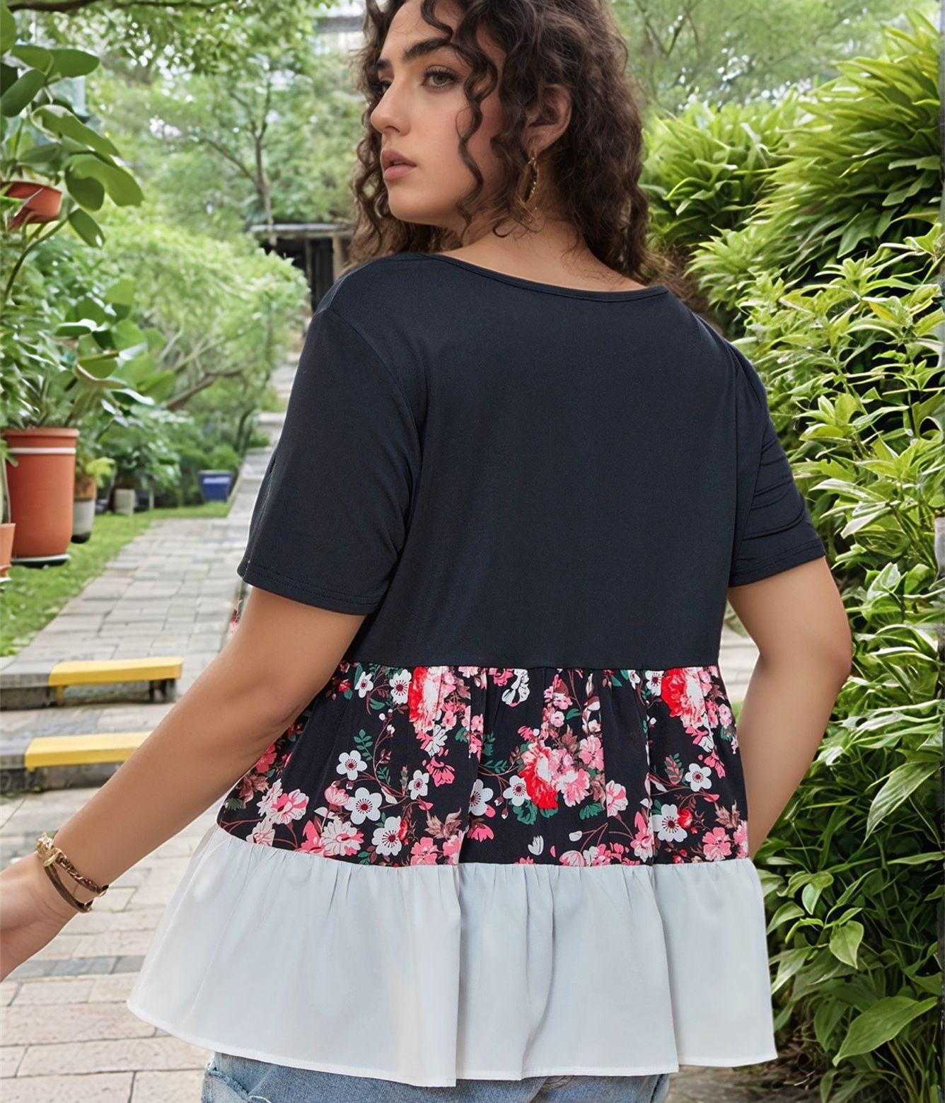 Plus Size Women's Fashion Short Sleeve T-Shirt