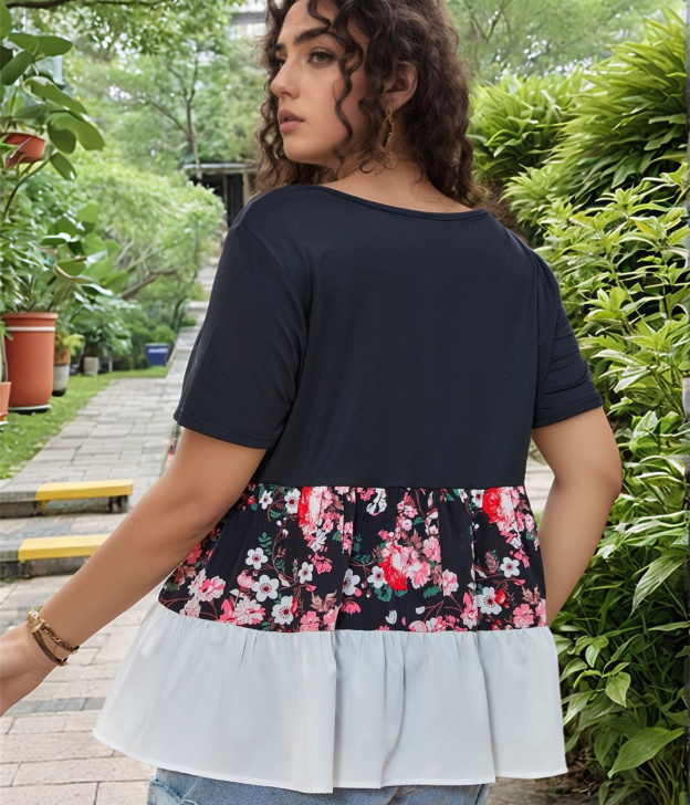 Plus Size Women's Fashion Short Sleeve T-Shirt