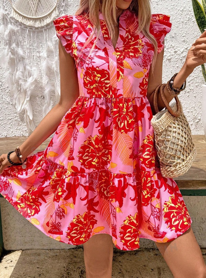 2025 Bohemian Sleeveless Loose Sundress Beach Floral Print Dress