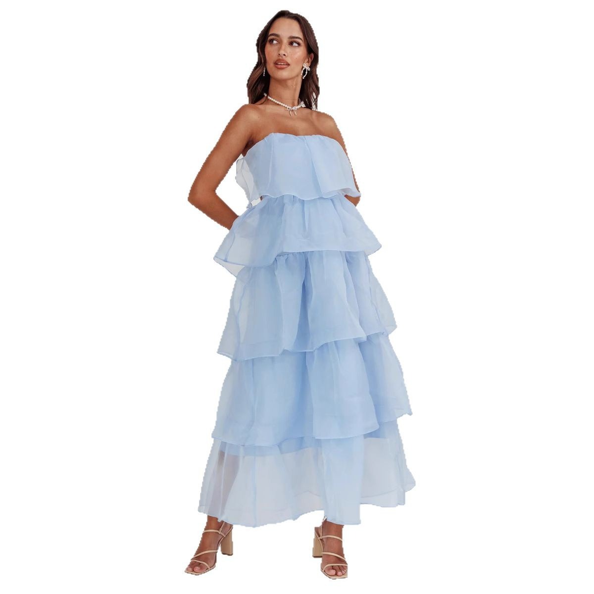 Solid color ruffled sling cake skirt