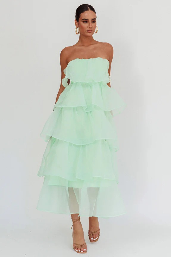 Solid color ruffled sling cake skirt
