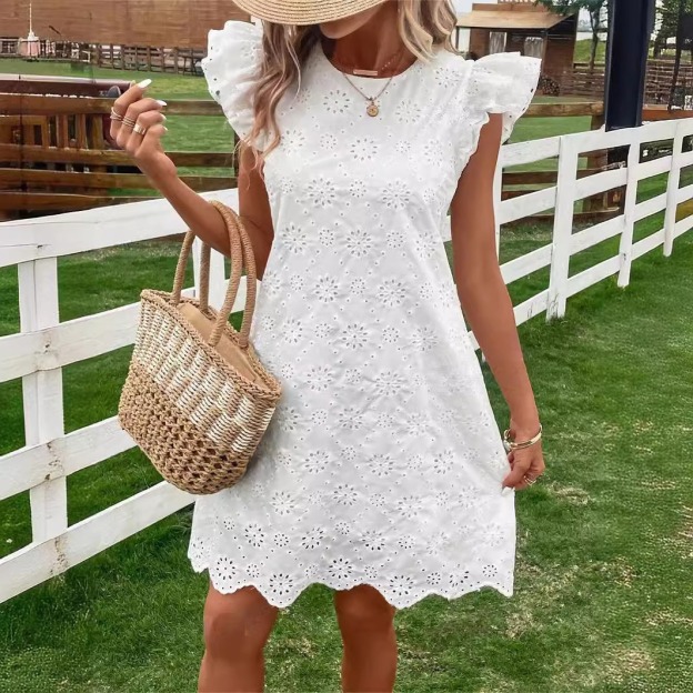 Solid color loose dress