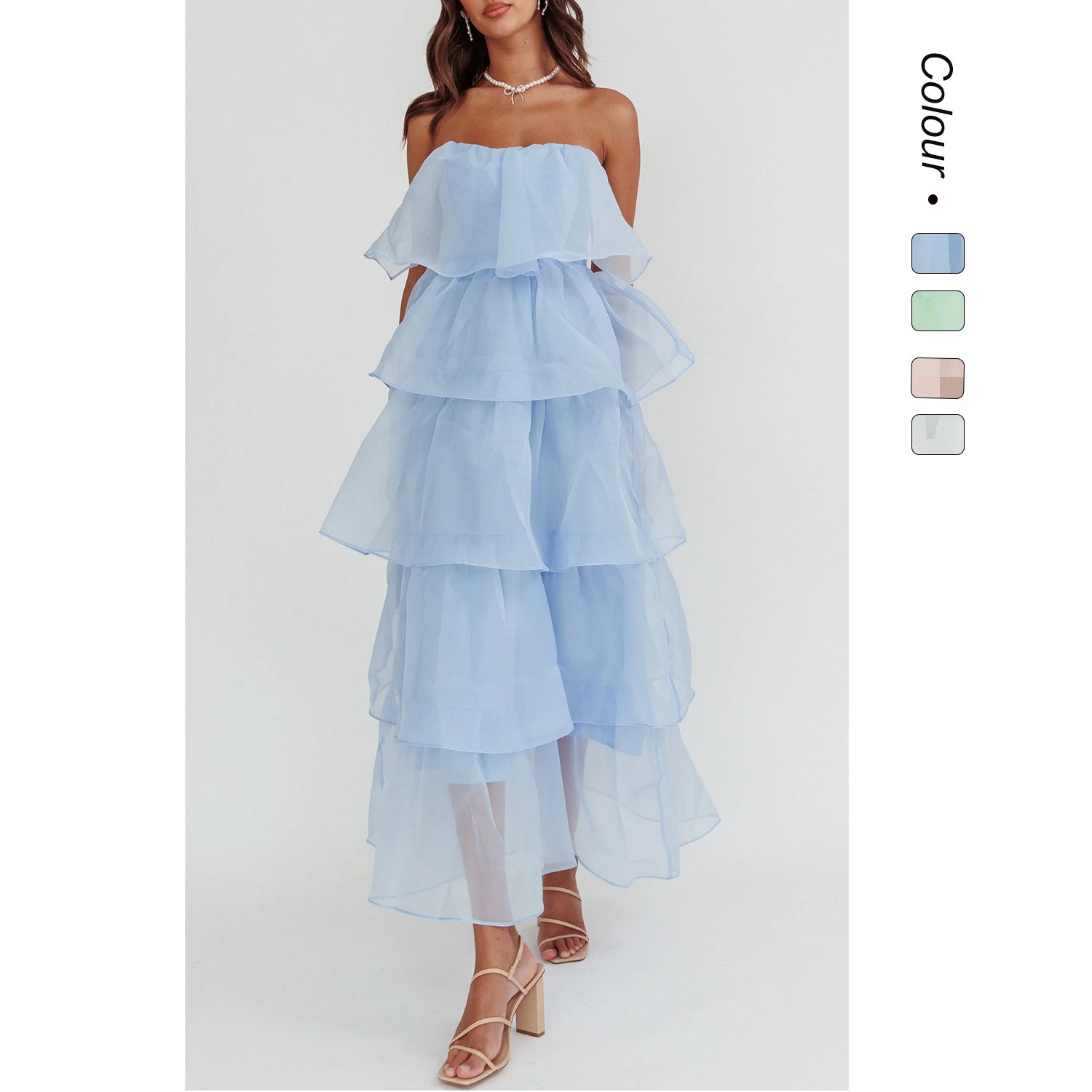Solid color ruffled sling cake skirt