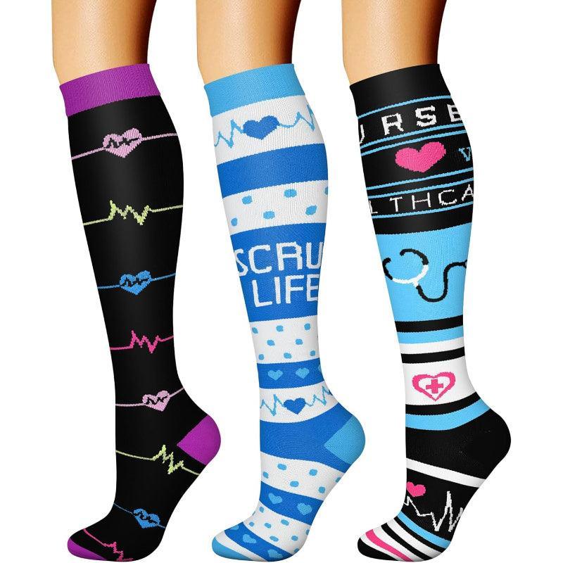 3-Pack Running Compression Socks - Support and Comfort